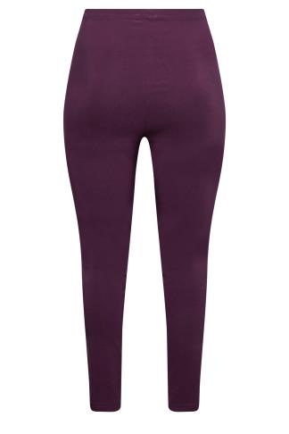 Plus Size Purple Stretch Bengaline Slim Leg Trousers | Yours Clothing