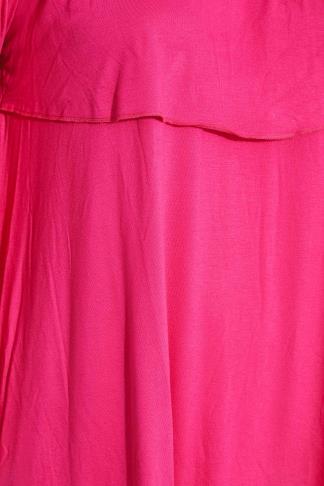 LIMITED COLLECTION Plus Size Hot Pink Frill Bardot Top | Yours Clothing