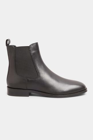 LTS Black Leather Chelsea Boots In Standard D Fit | Long Tall Sally ...