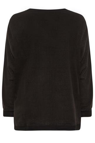 Plus Size Black Soft Touch Fleece Sweatshirt | Yours Clothing
