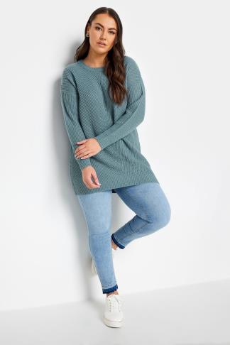 YOURS Plus Size Blue Essential Jumper | Yours Clothing