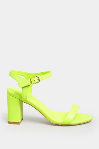 LIMITED COLLECTION Lime Green Block Heel Sandal In Wide E Fit & Extra ...