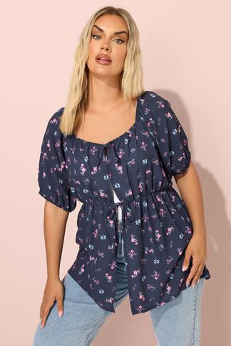 haut-bleu-marine-imprim-floral-grande-taille-yours-yours-clothing