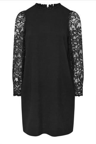 7200137 Black Lace Sleeve Mini Dress main image 1