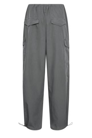 YOURS Curve Plus Size Charcoal Grey Cuffed Parachute Trousers | Yours ...