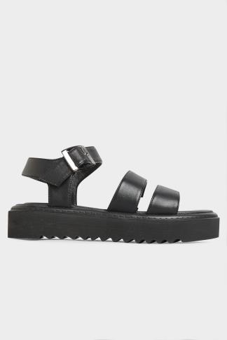 LIMITED COLLECTION Black Chunky Strap Sandals In Extra Wide Fit | Yours ...