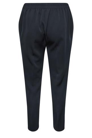 YOURS Curve Plus Size Navy Blue Darted Waist Tapered Trousers | Yours ...