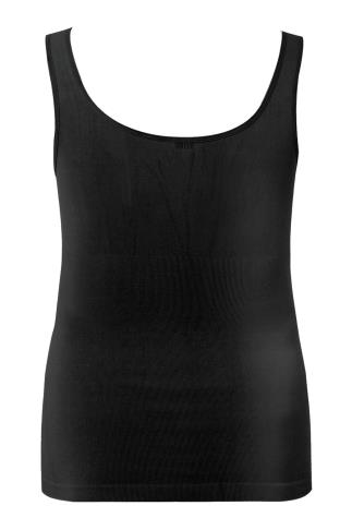 Plus Size Black Seamless Control Vest Top | Yours Clothing