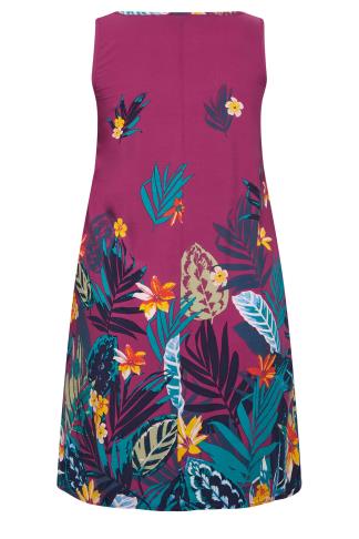 YOURS Plus Size Plum Purple Floral Print Pocket Dress | Yours Clothing