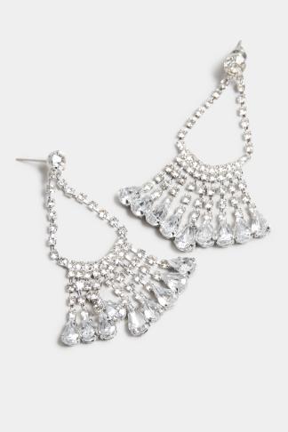Adorne Diamante Event Teardrop Earrings Silver AEA4070 main image 0