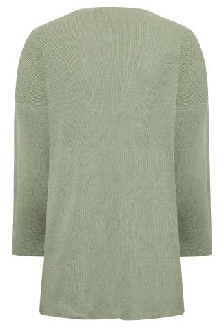 Plus Size Sage Green Knitted Cardigan | Yours Clothing