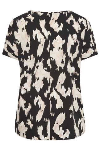 YOURS Plus Size Black Abstract Print Boxy Top | Yours Clothing