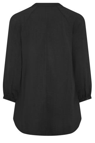 YOURS Curve Plus Size Black Textured Tunic Shirt | Yours Clothing