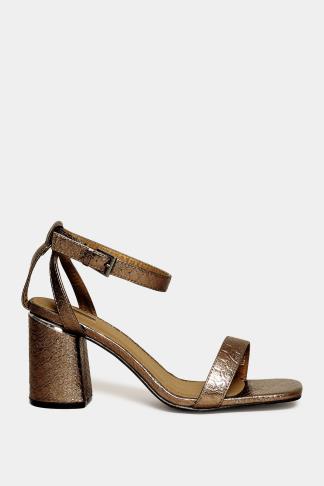 Brown Snake Print 2 Part Block Heel Sandals In Wide E Fit & Extra Wide ...