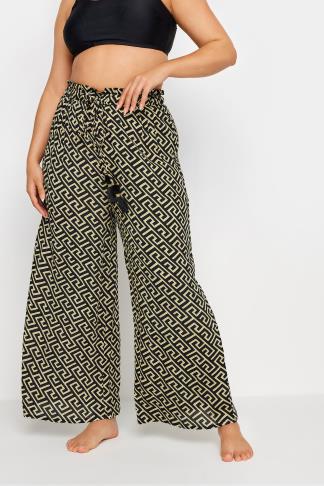 Tassel Tie Geometric Print Pants