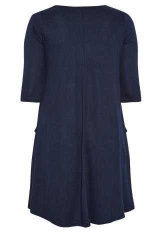 YOURS Plus Size Navy Blue Pocket Dress | Yours Clothing