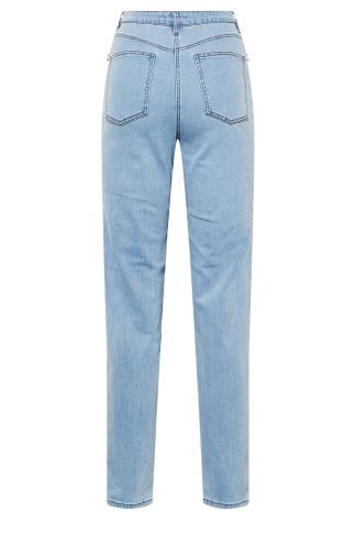 LTS Tall Women's Blue Diamante Embellished Pocket UNA Mom Jeans | Long ...