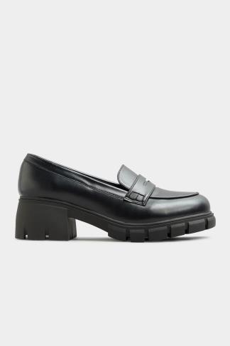 Plus Size Black Chunky Loafers In Extra Wide Fit | Yours Clothing