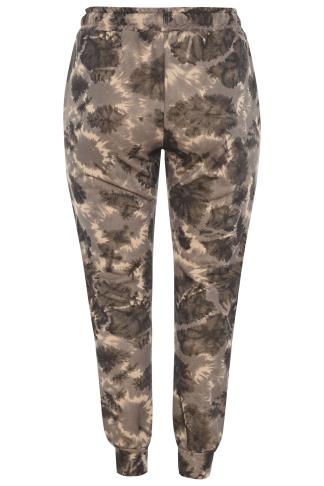 Black & Brown Tie Dye Cuffed Joggers | Yours Clothing
