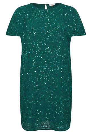Forest Green Sequin 3D Floral Lace Plunge V Long Formal Dress VK23110910