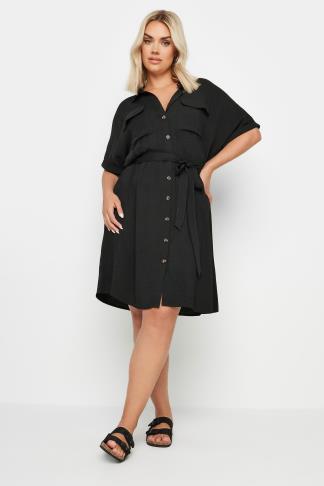 YOURS Plus Size Black Utility Dress | Yours Clothing