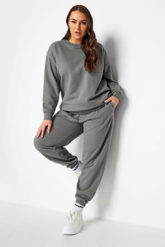 YOURS Plus Size Grey Crew Neck Sweatshirt | Yours Clothing