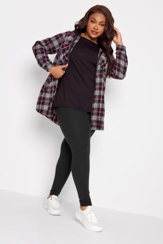 YOURS Plus Size Black Ribbed Leggings | Yours Clothing