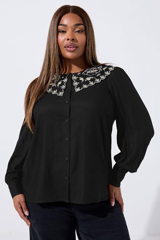 Collared Printed Oversized Top