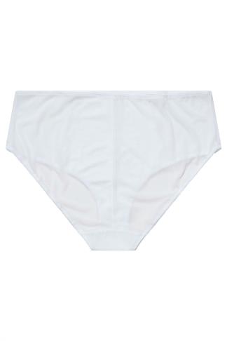 Plus Size White Lace Full Mid Rise Full Briefs | Yours Clothing