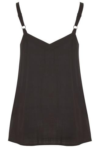Black Button Front Cami | Yours Clothing