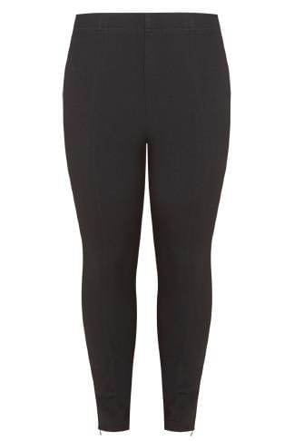 Black Slim Leg Ponte Treggings, Plus size 16 to 36 | Yours Clothing