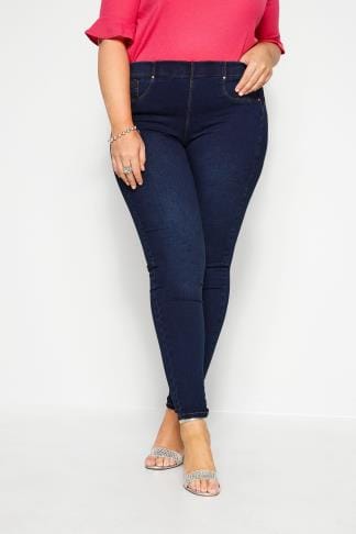 Mint Cropped Denim Jeggings, Plus size 16 to 32