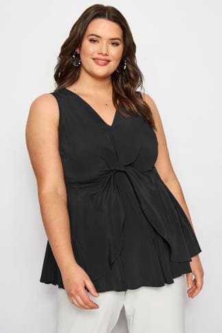 Black Disc Sequin Cape Top, Plus size 16 to 32