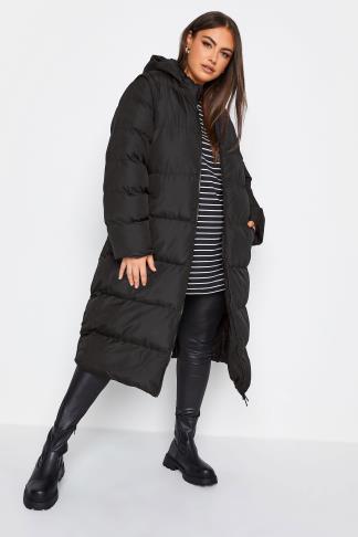 YOURS Plus Size Black Padded 2-in-1 Puffer Coat & Gilet | Yours Clothing