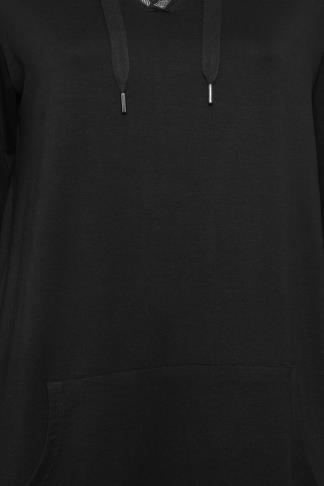 Curve Plus Size Black Hoodie Midi Dress | Yours Clothing