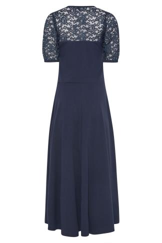 Tall Women's LTS Dark Blue Lace Midi Dress | Long Tall Sally