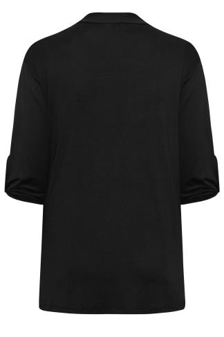 Plus Size Black Geometric Spot Print Colour Block Cardigan | Yours Clothing
