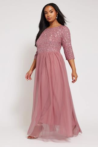 Womens Cultured Pink Multicolored Plus Size Evening Dress L 1X