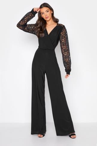 Tall Women's LTS Black Lace Back Jumpsuit | Long Tall Sally