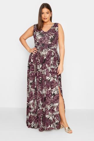 Tall Women's Purple Floral Side Slit Maxi Dress | Long Tall Sally