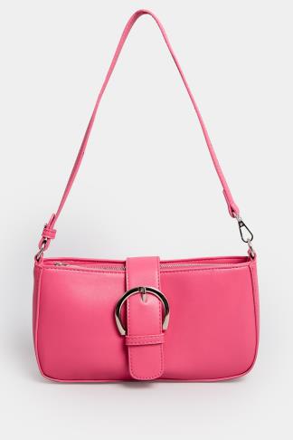 Pink Buckle Front Shoulder Bag | Yours Clothing