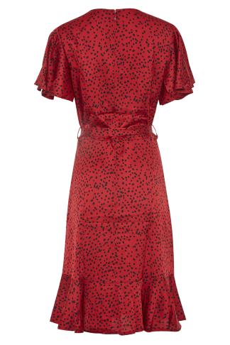 LTS Red Frill Wrap Dress | Long Tall Sally