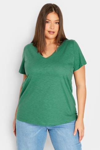 LTS Tall Women's Green Short Sleeve Cotton T-Shirt | Long Tall Sally