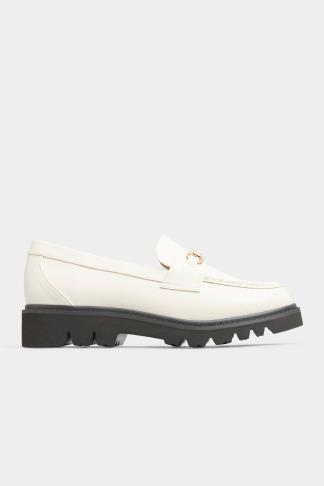 LIMITED COLLECTION Plus Size Cream Chunky Saddle Loafers In Extra Wide ...