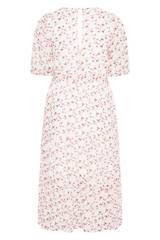 YOURS LONDON Plus Size White Ditsy Smock Maxi Dress | Yours Clothing