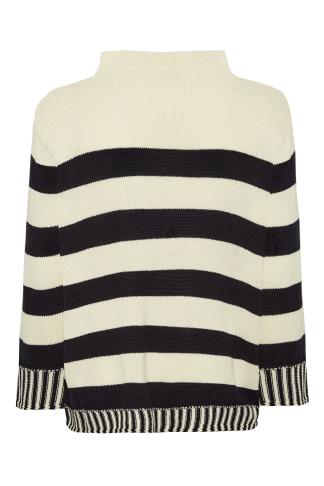 Top de manga larga Subita en jersey a rayas blanco y negro