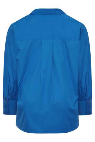 Plus Size Blue Oversized Poplin Shirt | Yours Clothing
