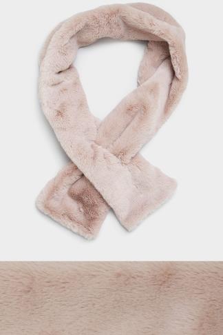 Pink Faux Fur Scarf | Yours Clothing