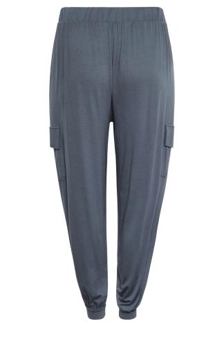 YOURS Plus Size Grey Jersey Harem Cargo Trousers | Yours Clothing