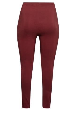 Plus Size Burgundy Red Stretch Bengaline Slim Leg Trousers | Yours Clothing